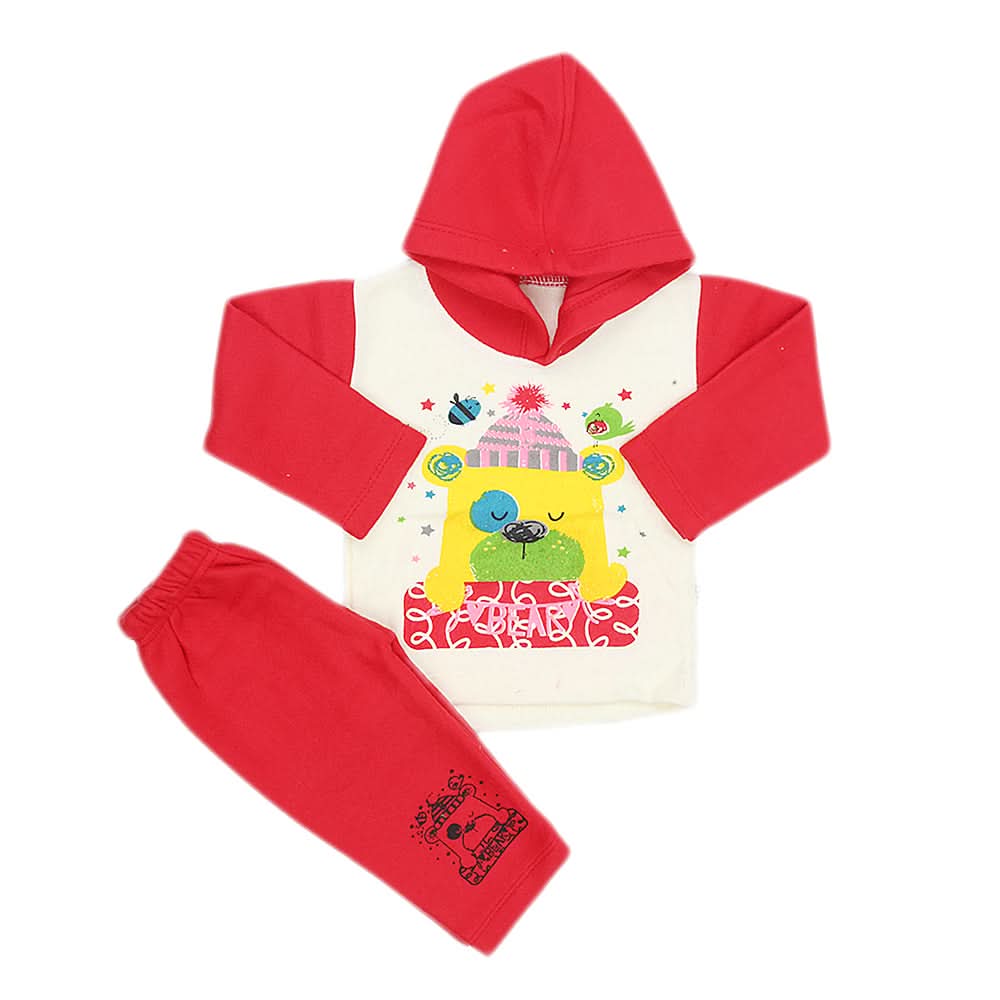 Newborn Boys Polar Full Sleeves Suit 8872 - Red, Kids, New Born Boys Sets And Suits, Chase Value, Chase Value