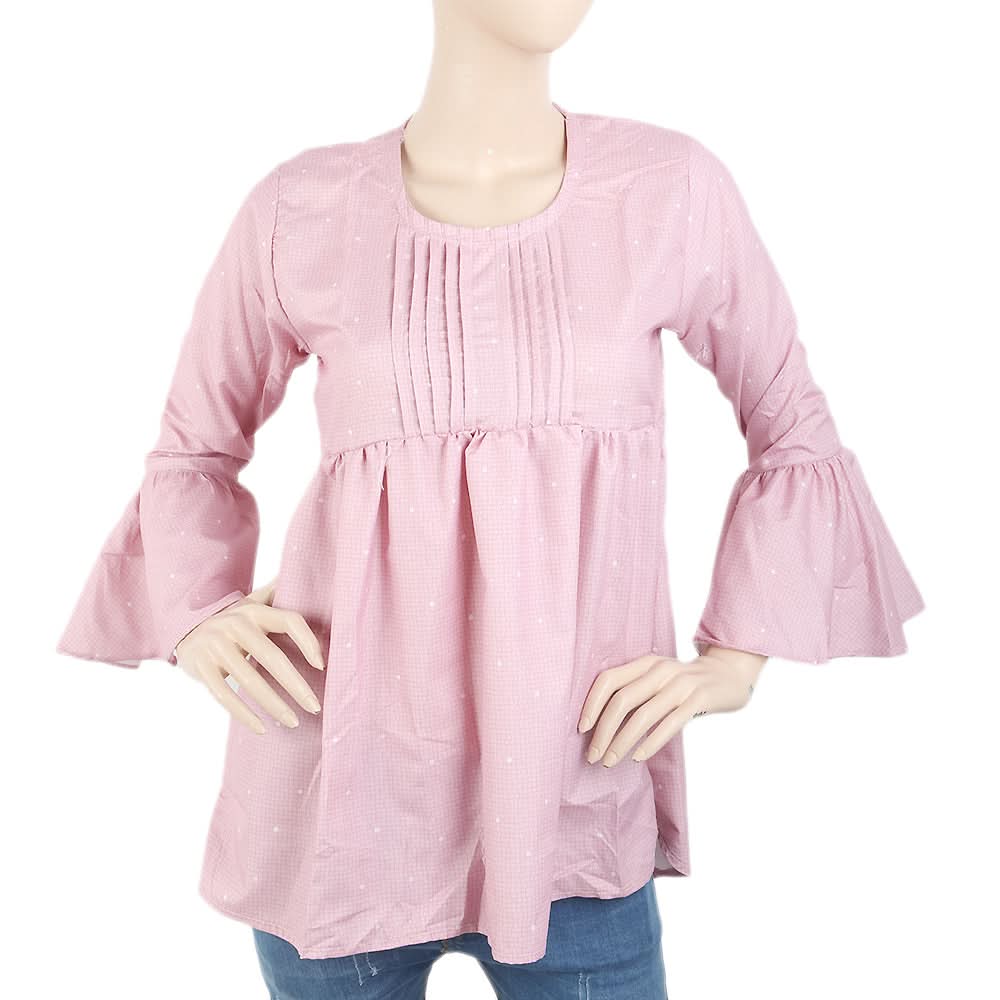 Women's Front Pleats Western Top - Pink, Women, T-Shirts And Tops, Chase Value, Chase Value