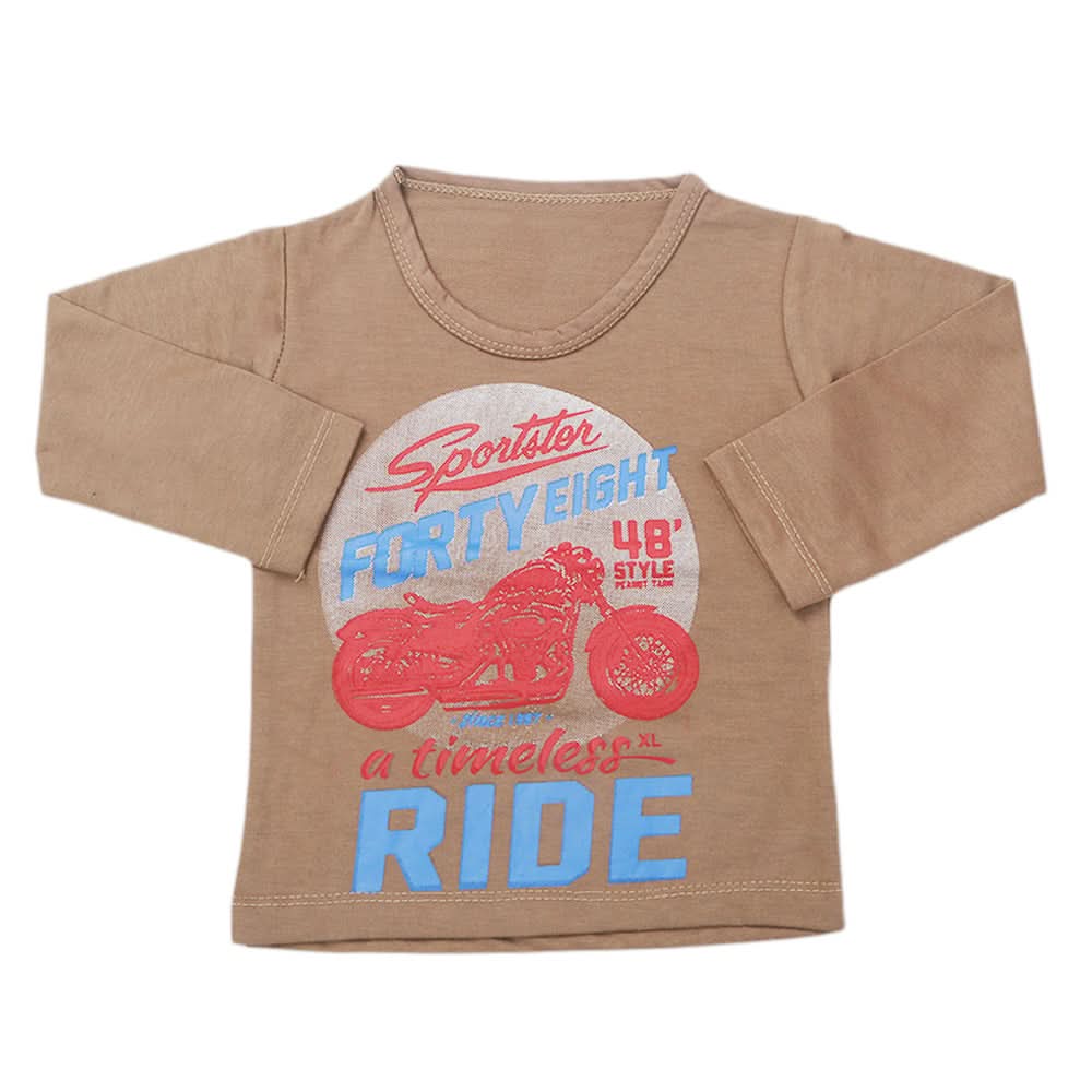 Boy's Full Sleeves T-Shirt - Olive Green, Kids, Boys T-Shirts, Chase Value, Chase Value
