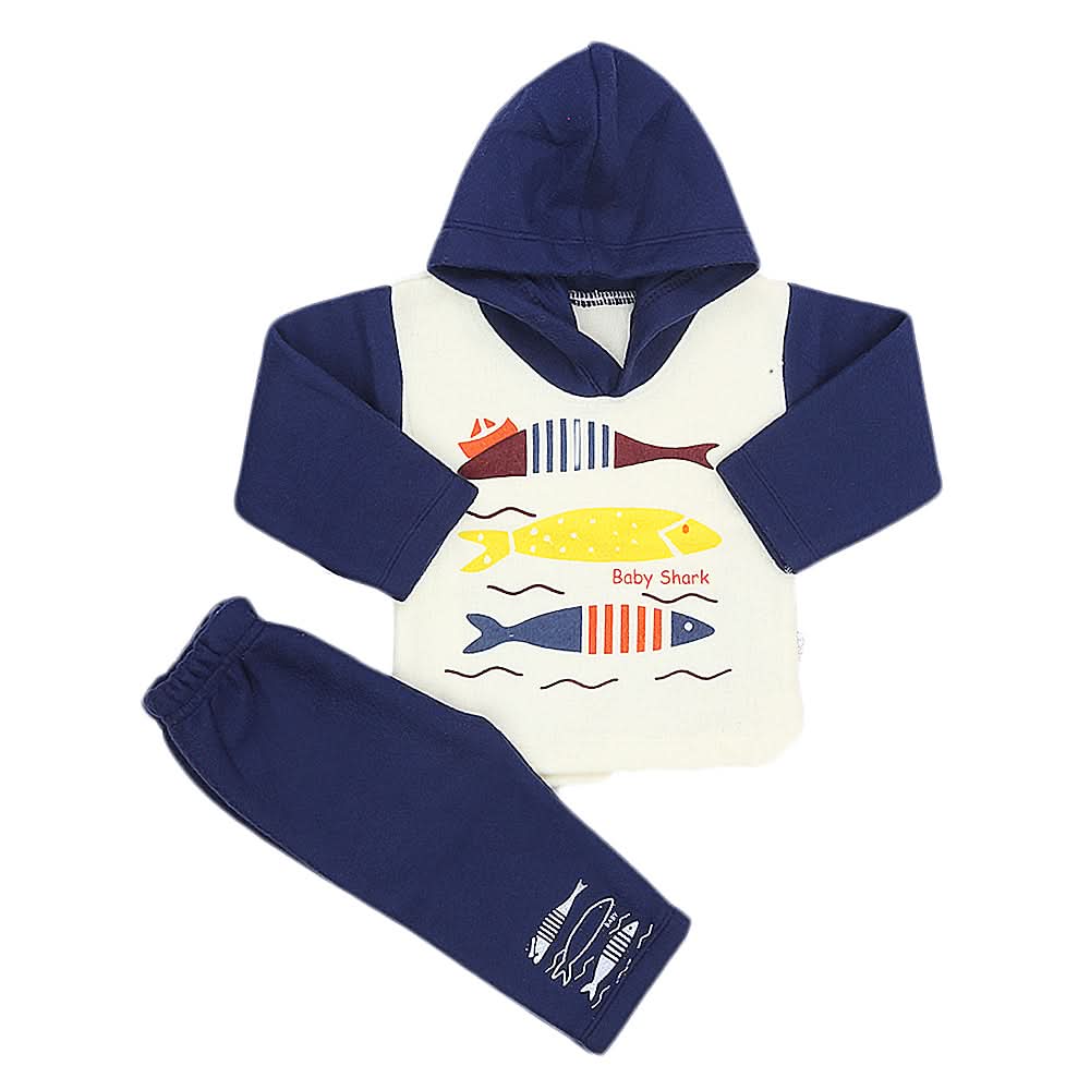 Newborn Boys Polar Full Sleeves Suit 8870 - Navy Blue, Kids, New Born Boys Sets And Suits, Chase Value, Chase Value