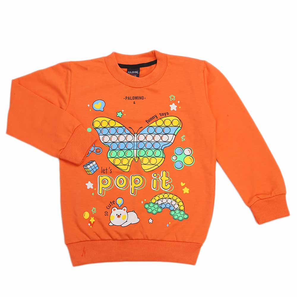 Girls Full Sleeves T-Shirt - Peach, Girls T-Shirts, Chase Value, Chase Value