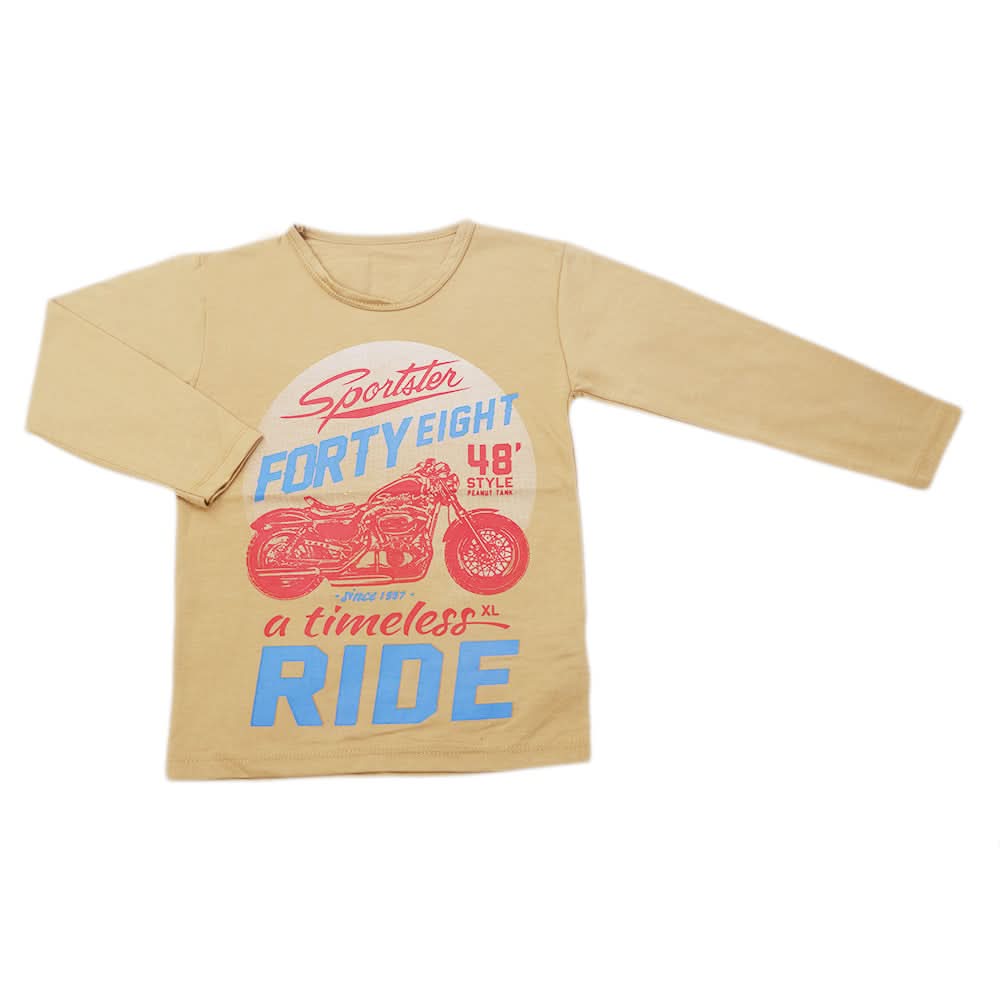 Boy's Full Sleeves T-Shirt - Brown, Kids, Boys T-Shirts, Chase Value, Chase Value