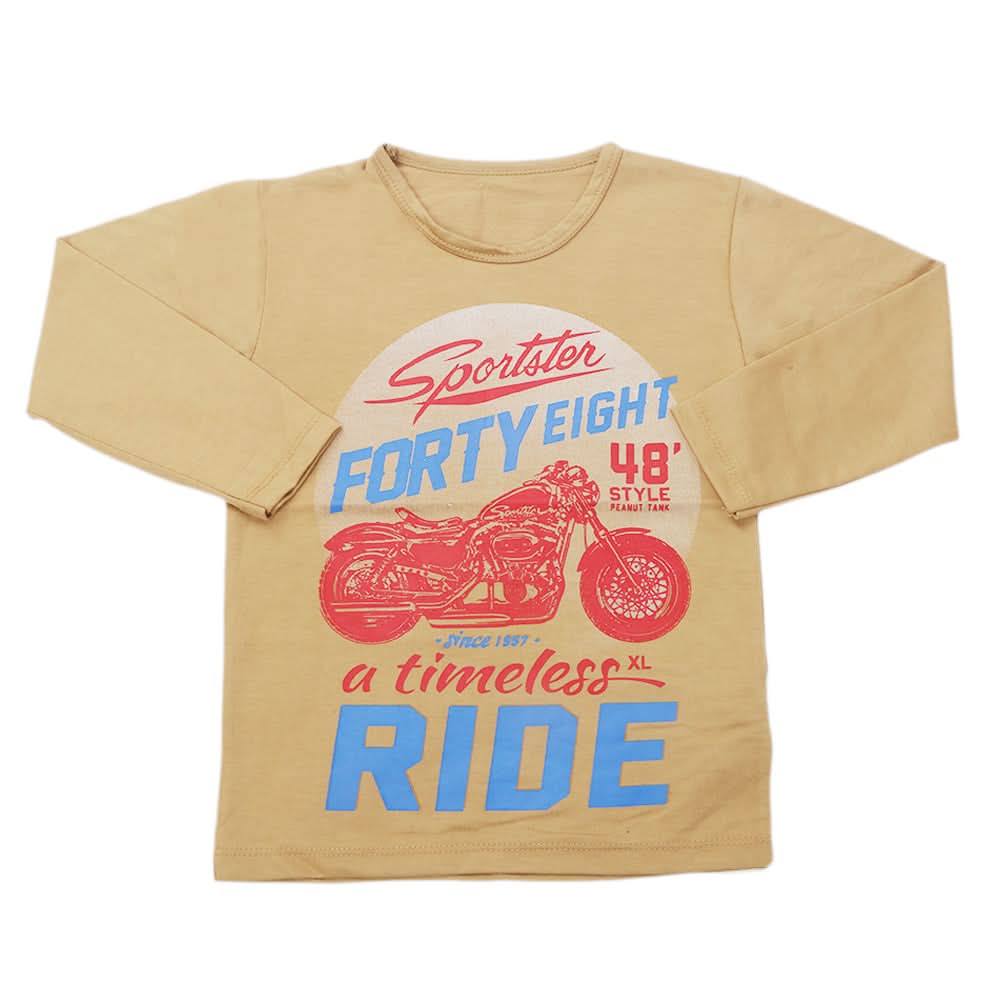 Boy's Full Sleeves T-Shirt - Brown, Kids, Boys T-Shirts, Chase Value, Chase Value