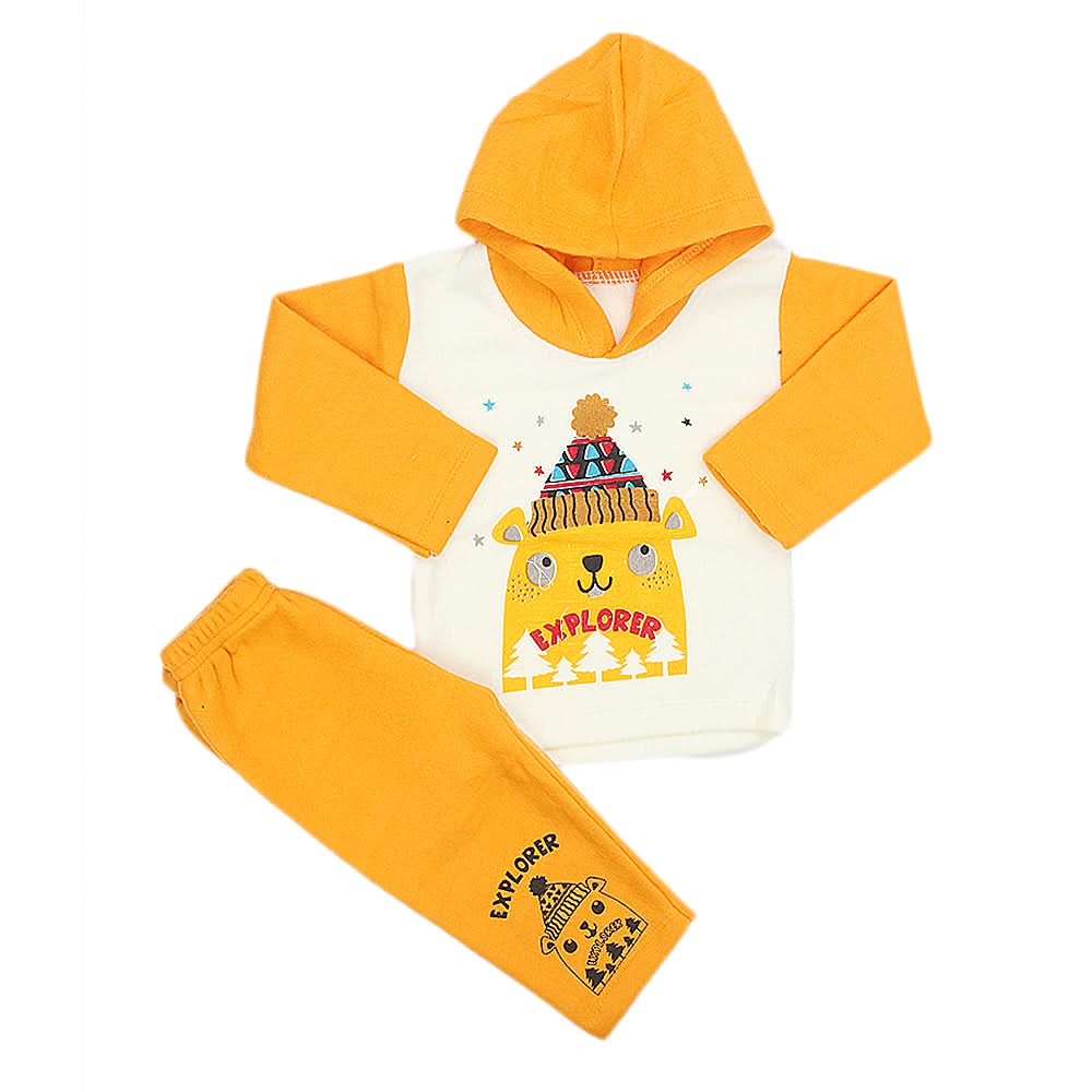 Newborn Boys Polar Full Sleeves Suit 8873 - Orange, Kids, New Born Boys Sets And Suits, Chase Value, Chase Value