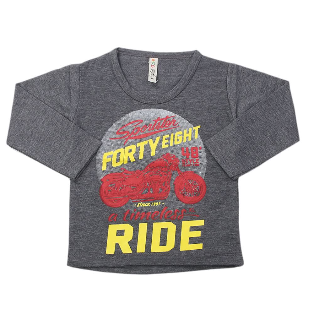 Boys Full Sleeves T-Shirt - Gray, Kids, Boys T-Shirts, Chase Value, Chase Value