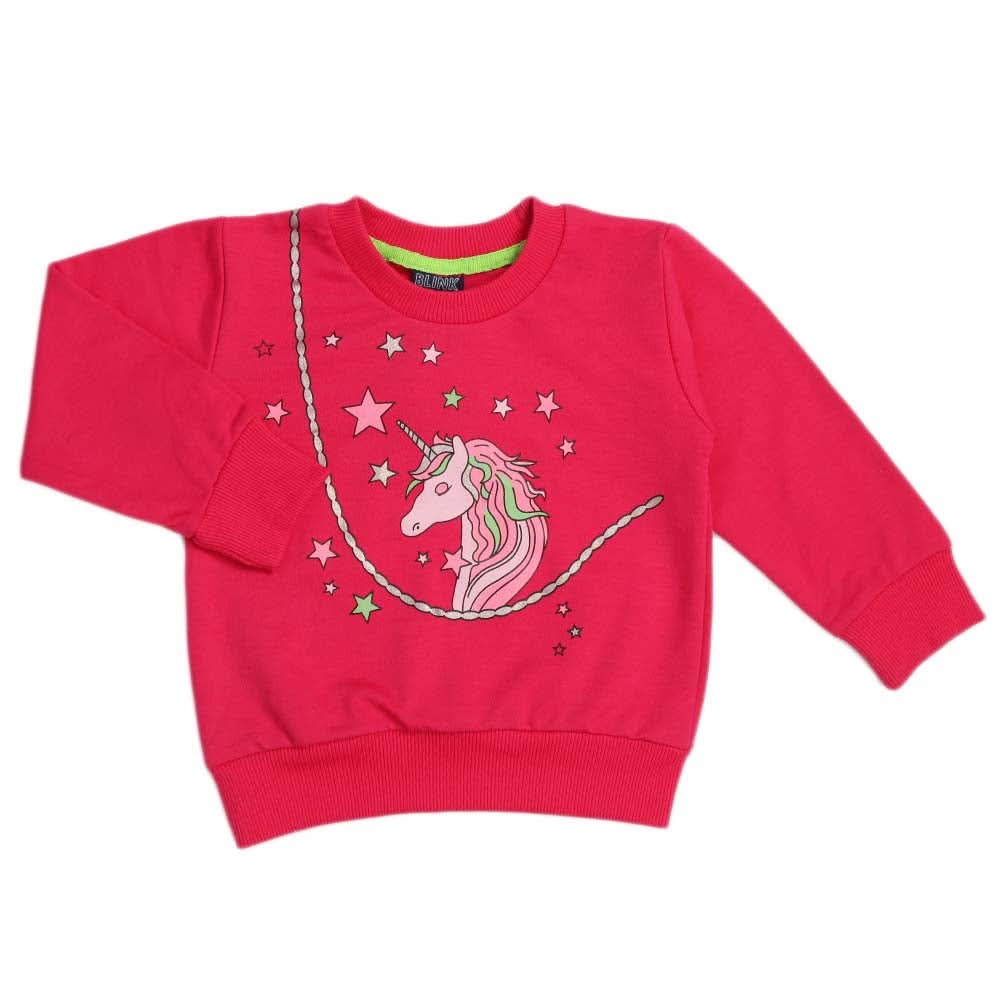 Girls Full Sleeves T-Shirt - Dark Pink, Girls T-Shirts, Chase Value, Chase Value