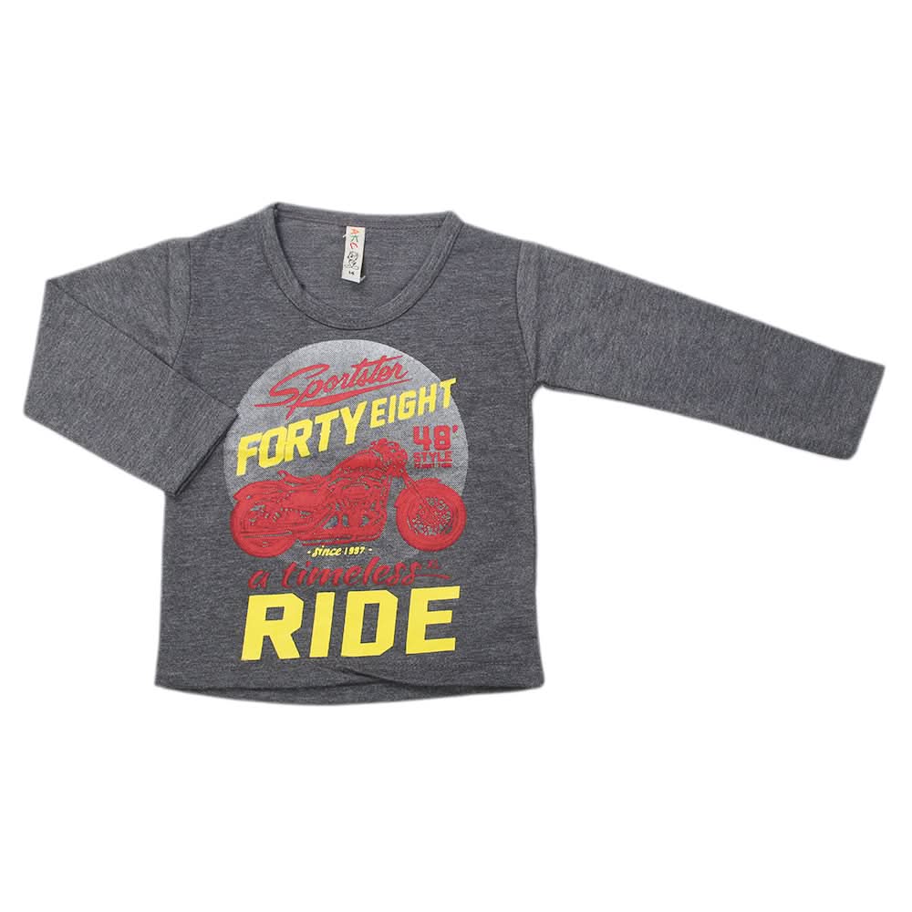 Boy's Full Sleeves T-Shirt - Gray, Kids, Boys T-Shirts, Chase Value, Chase Value
