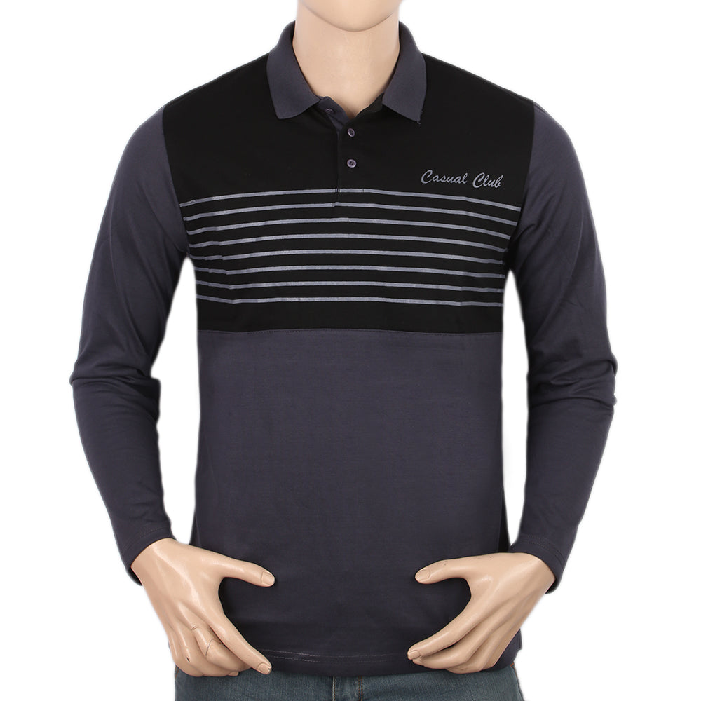 Men's Full Sleeves Polo T-Shirt - Black, Men's T-Shirts & Polos, Chase Value, Chase Value