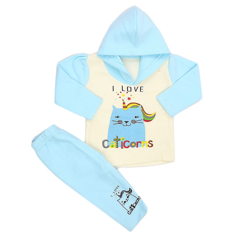 Newborn Girls Polar Full Sleeves Suit 8895 - Light Blue, Kids, New Born Girls Sets And Suits, Chase Value, Chase Value