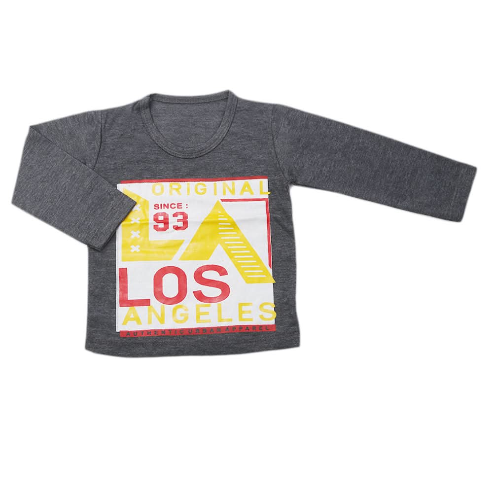 Boy's Full Sleeves T-Shirt - Dark Grey, Kids, Boys T-Shirts, Chase Value, Chase Value