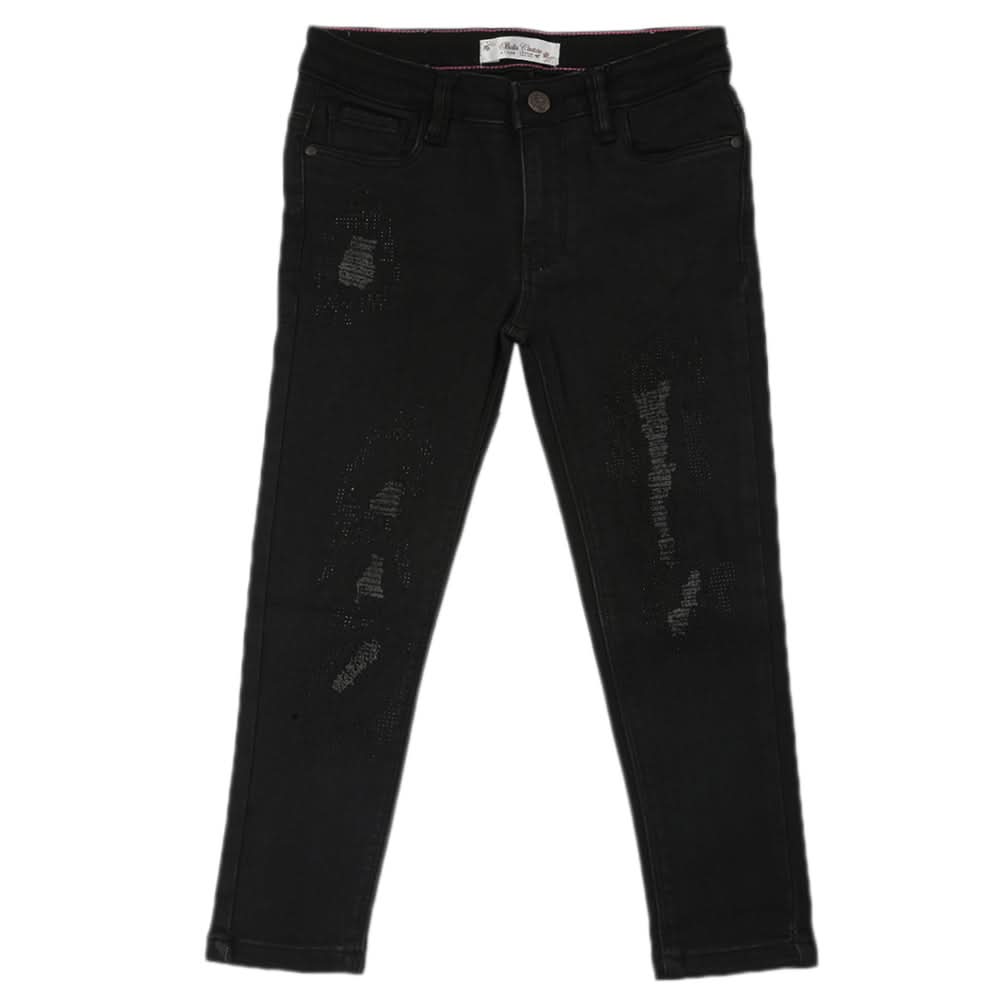 Girls Denim Pant - Black, Girls Pants & Capri, Chase Value, Chase Value