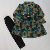 Girls Full Sleeves Tights Suit - Steel Blue, Kids, Girls Sets And Suits, Chase Value, Chase Value
