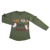 Girls Full Sleeves Jersey T-Shirt - Green, Kids, Girls T-Shirts, Chase Value, Chase Value
