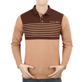 Men's Full Sleeves Polo T-Shirt - Dark Brown, Men's T-Shirts & Polos, Chase Value, Chase Value