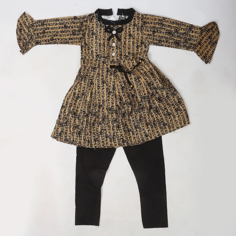 Girls Full Sleeves Tights Suit - Black, Kids, Girls Sets And Suits, Chase Value, Chase Value