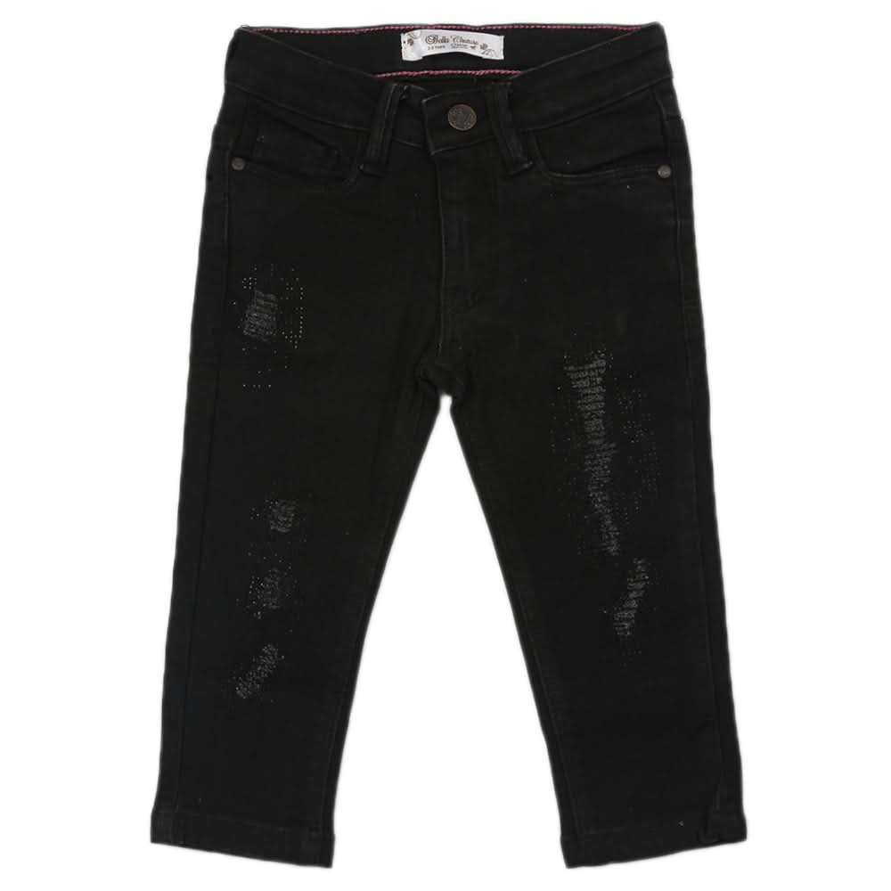 Girls Denim Pant - Black, Girls Pants & Capri, Chase Value, Chase Value
