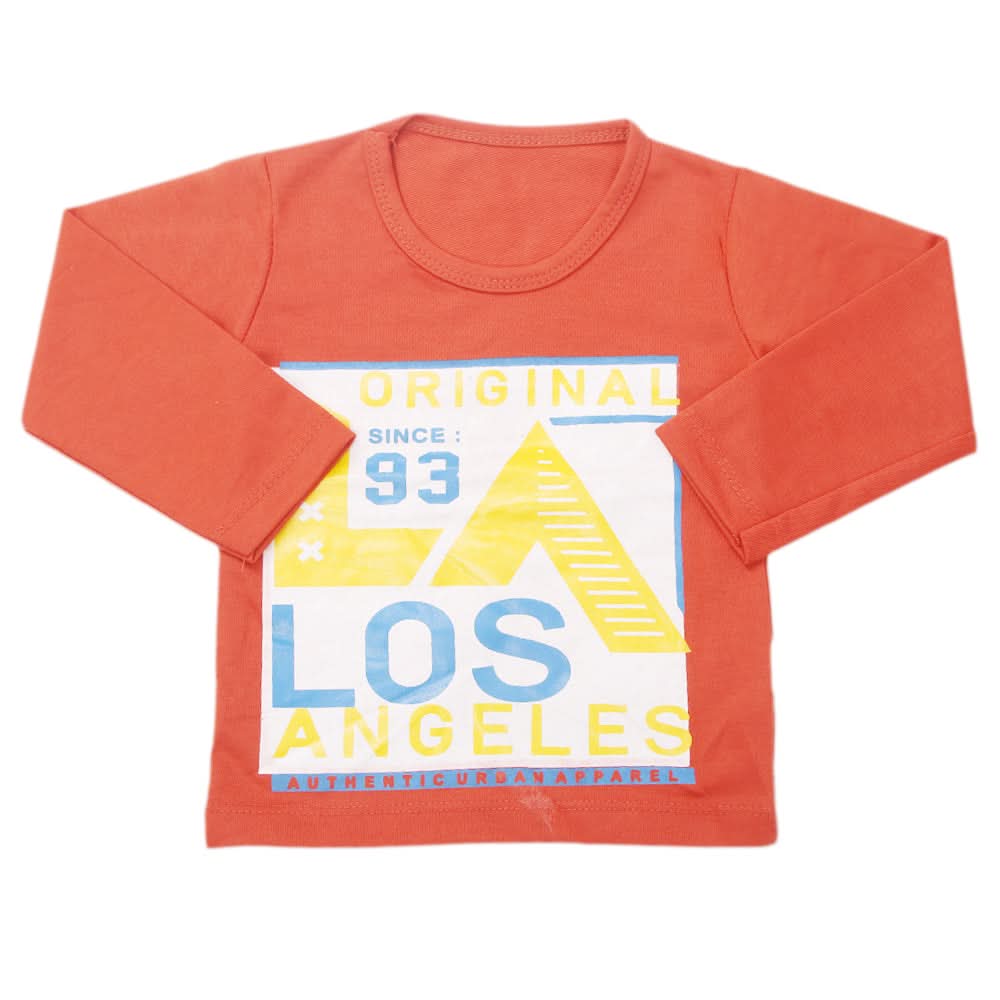 Boy's Full Sleeves T-Shirt 8752 - Rust, Kids, Boys T-Shirts, Chase Value, Chase Value