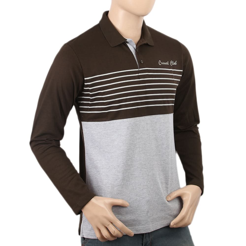 Men's Full Sleeves Polo T-Shirt - Olive Green, Men's T-Shirts & Polos, Chase Value, Chase Value
