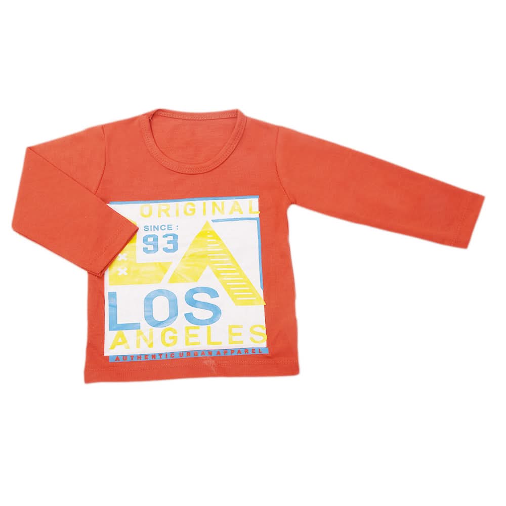 Boy's Full Sleeves T-Shirt 8752 - Rust, Kids, Boys T-Shirts, Chase Value, Chase Value