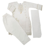 Girls Embroidered 3Pcs Shalwar Suit - White, Girls Shalwar Kameez, Chase Value, Chase Value