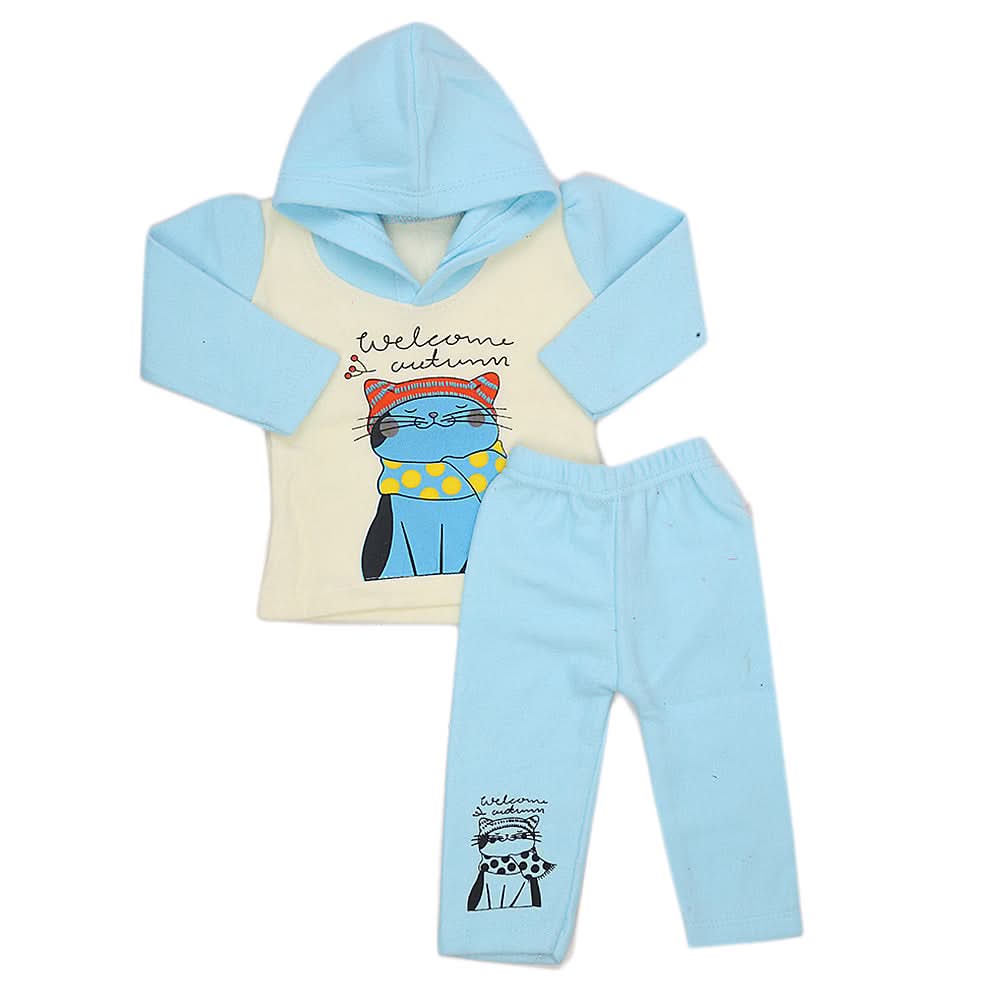 Newborn Girls Polar Full Sleeves Suit 8893 - Light Blue, Kids, New Born Girls Sets And Suits, Chase Value, Chase Value