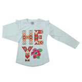 Girls Full Sleeves Jersey T-Shirt - Cyan, Kids, Girls T-Shirts, Chase Value, Chase Value