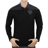 Men's Full Sleeves Embroidered Polo T-Shirt - Navy Blue, Men, T-Shirts And Polos, Chase Value, Chase Value