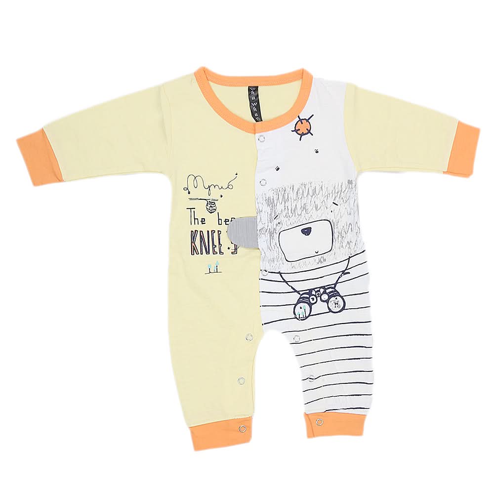 Newborn Boys Full Sleeves Romper 44008 - Yellow, Kids, New Born Boys Rompers, Chase Value, Chase Value