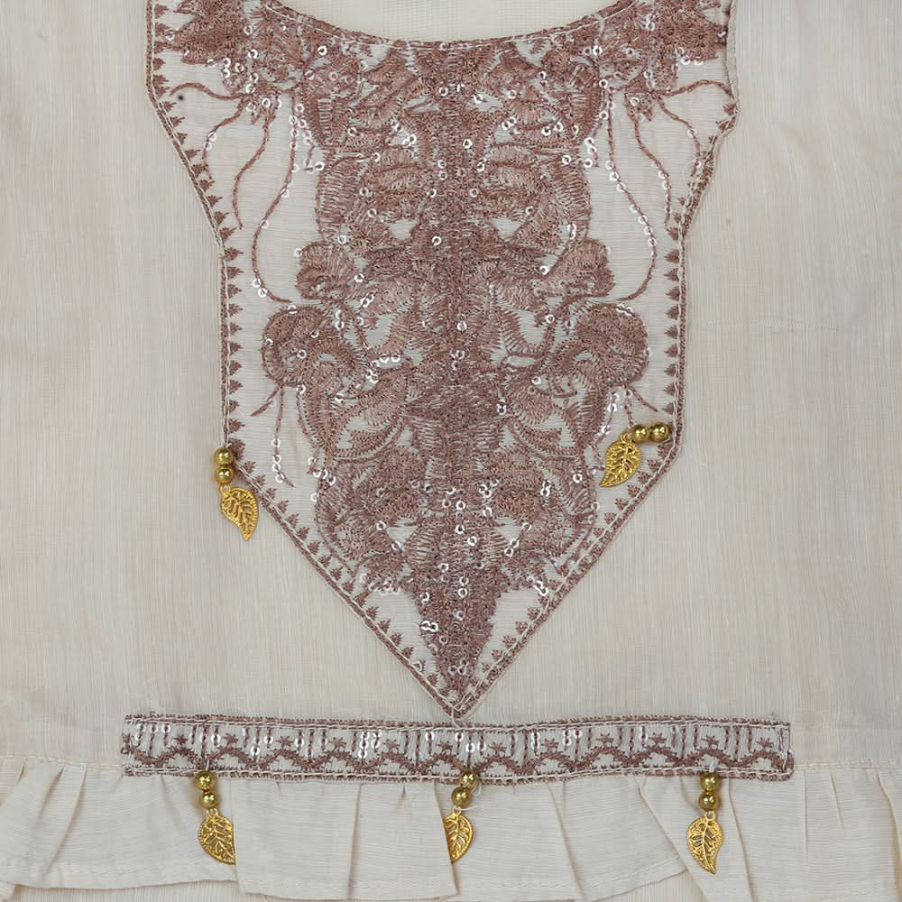 Girls Embroidered 3Pcs Shalwar Suit - Beige, Kids, Girls Sets And Suits, Chase Value, Chase Value