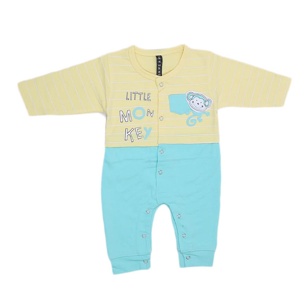 Newborn Boys Full Sleeves Romper 44007 - Yellow, Kids, New Born Boys Rompers, Chase Value, Chase Value