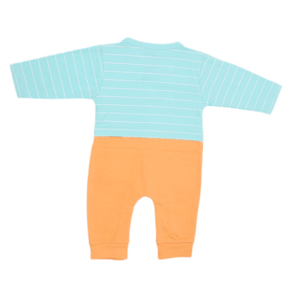 Newborn Boys Full Sleeves Romper 44007 - Cyan, Kids, New Born Boys Rompers, Chase Value, Chase Value