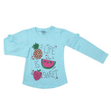 Girls Full Sleeves Jersey T-Shirt - Blue, Kids, Girls T-Shirts, Chase Value, Chase Value