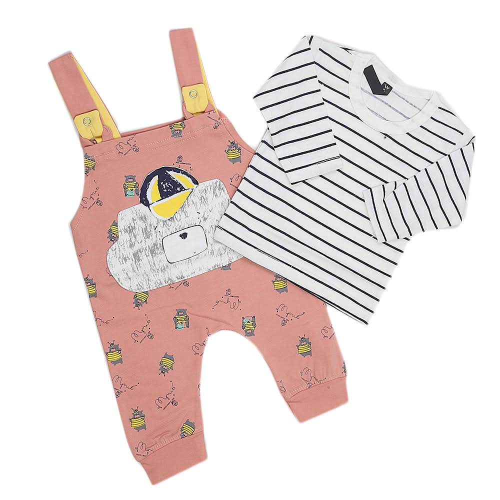 Newborn Boys Full Sleeves Romper 44016 - Peach, Kids, New Born Boys Rompers, Chase Value, Chase Value
