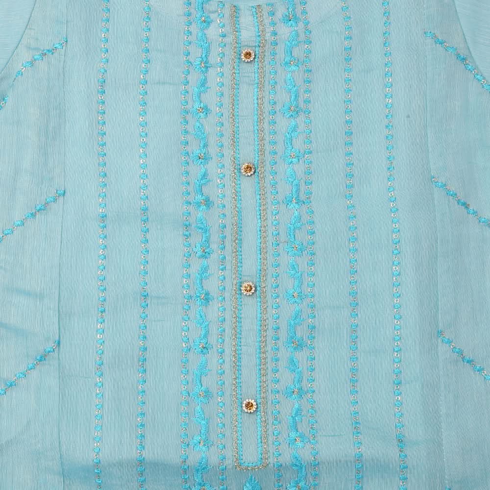 Girls Embroidered 3Pcs Shalwar Suit - Blue, Kids, Girls Sets And Suits, Chase Value, Chase Value