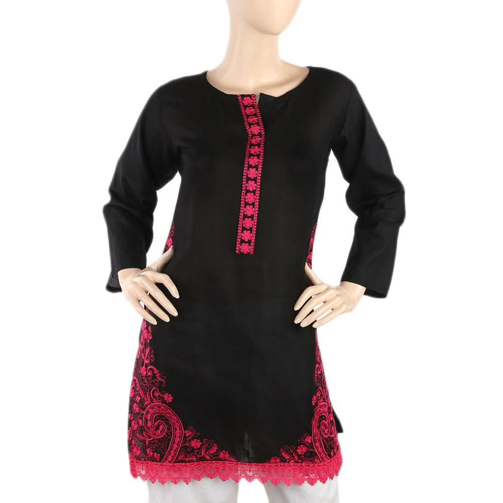 Women's Embroidery Kurti - Black, Women, Ready Kurtis, Chase Value, Chase Value