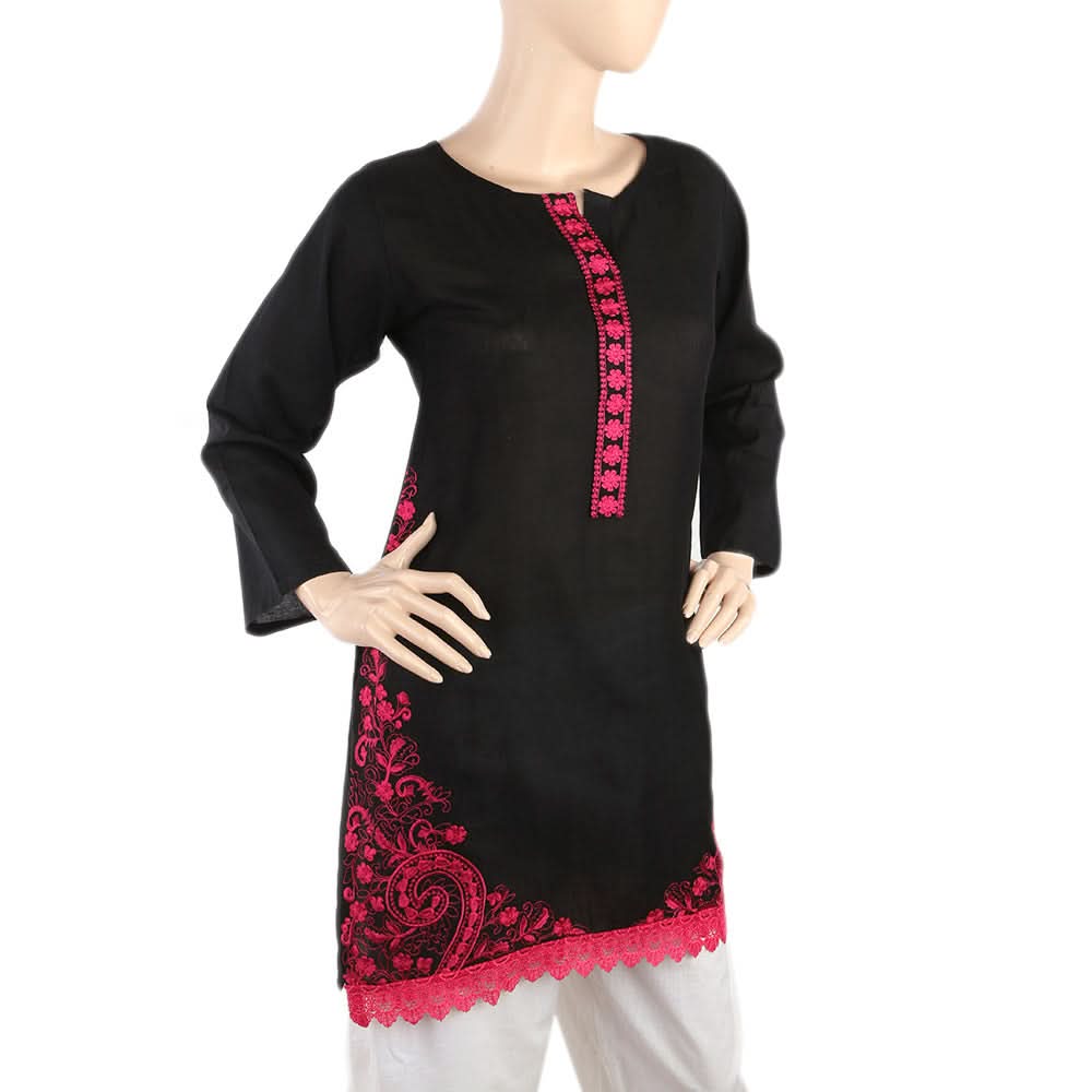 Women's Embroidery Kurti - Black, Women, Ready Kurtis, Chase Value, Chase Value