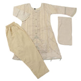 Girls Embroidered 3Pcs Shalwar Suit - Beige, Girls Shalwar Kameez, Chase Value, Chase Value