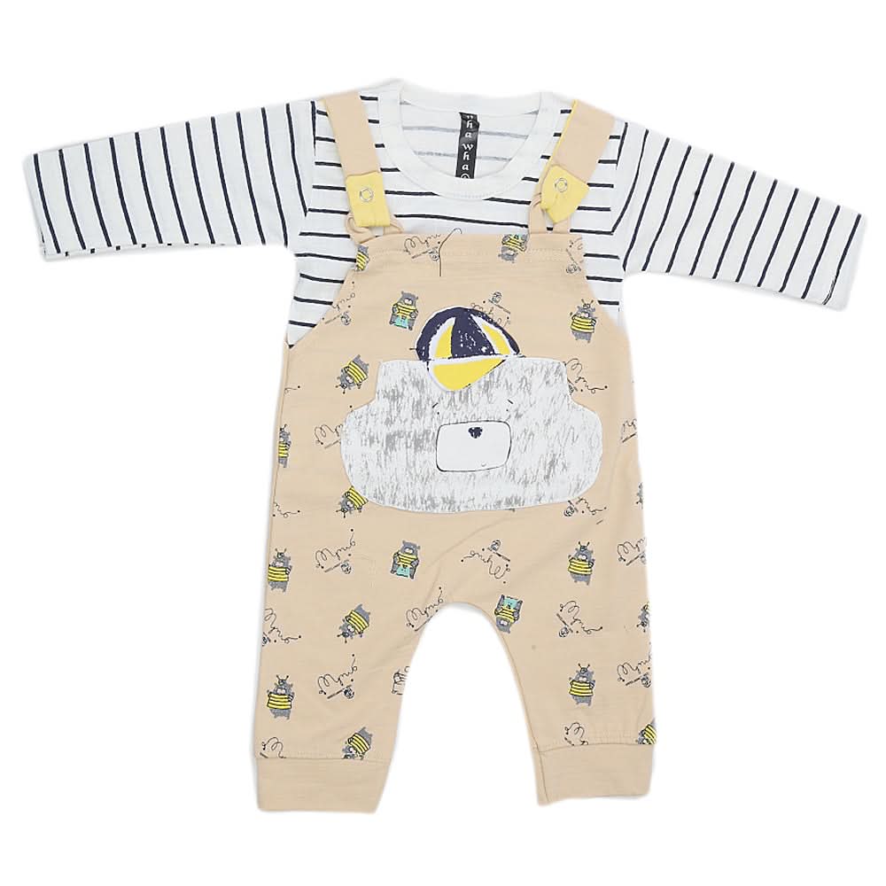 Newborn Boys Full Sleeves Romper 44016 - Beigh, Kids, New Born Boys Rompers, Chase Value, Chase Value