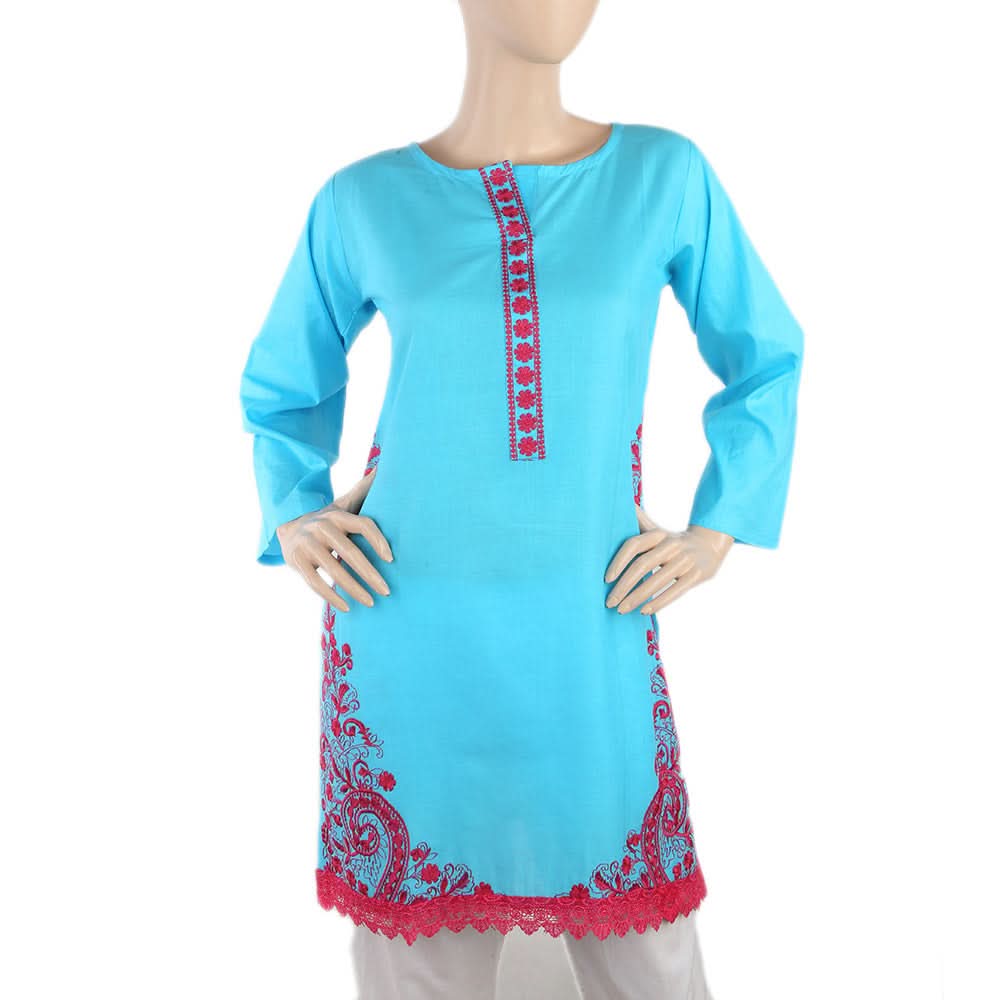 Women's Embroidery Kurti - Blue, Women, Ready Kurtis, Chase Value, Chase Value
