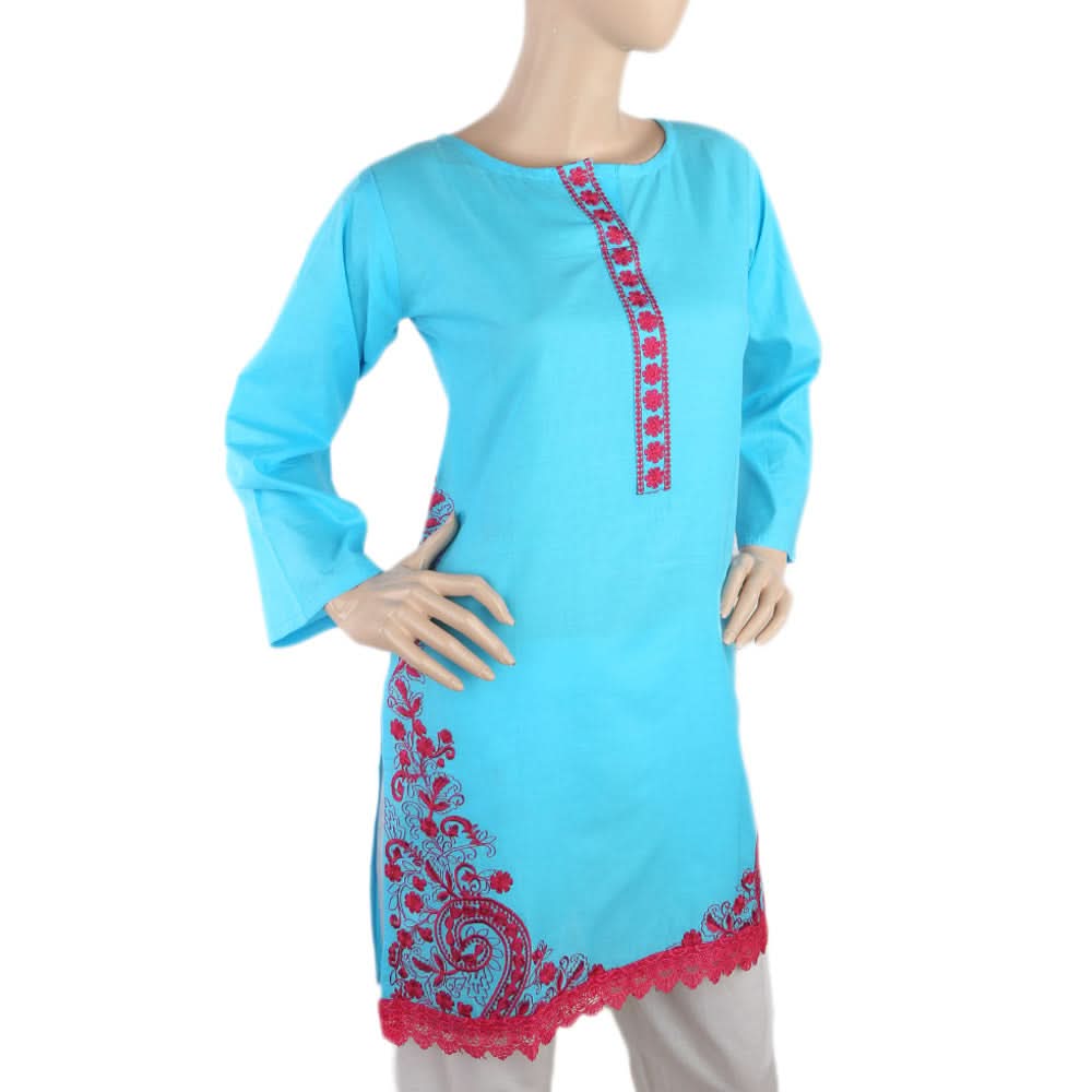 Women's Embroidery Kurti - Blue, Women, Ready Kurtis, Chase Value, Chase Value