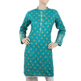 Women's Dobby Printed Kurti - Green, Women, Ready Kurtis, Chase Value, Chase Value