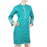 Women's Dobby Printed Kurti - Green, Women, Ready Kurtis, Chase Value, Chase Value