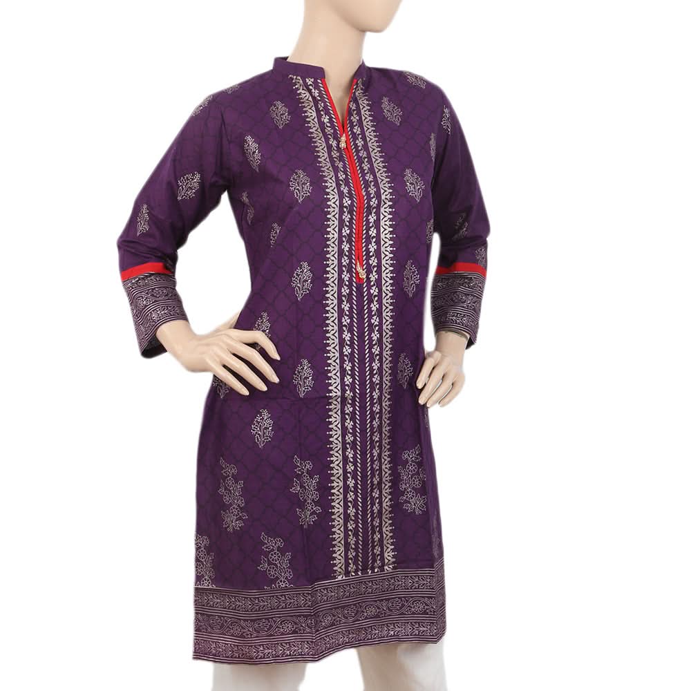 Women's Doriya Printed Kurti - Purple, Women, Ready Kurtis, Chase Value, Chase Value