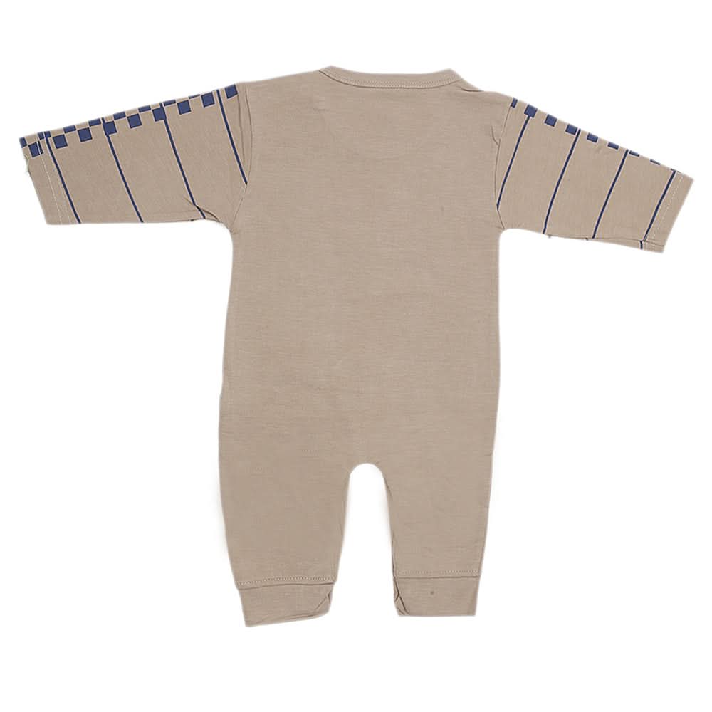 Newborn Boys Full Sleeves Romper - Light Brown, Kids, New Born Boys Rompers, Chase Value, Chase Value