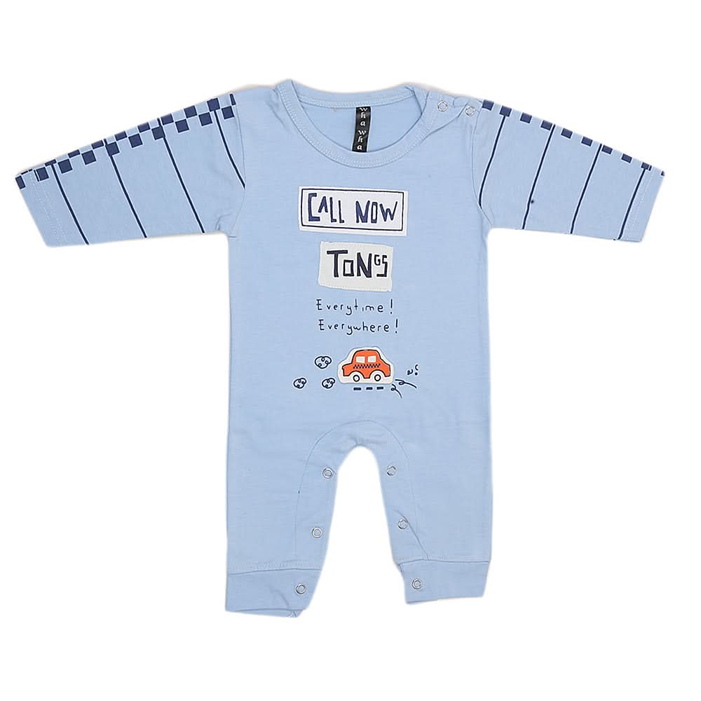 Newborn Boys Full Sleeves Romper - Blue, Kids, New Born Boys Rompers, Chase Value, Chase Value