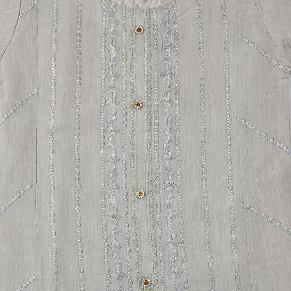 Girls Embroidered 3Pcs Shalwar Suit - Grey, Girls Shalwar Kameez, Chase Value, Chase Value