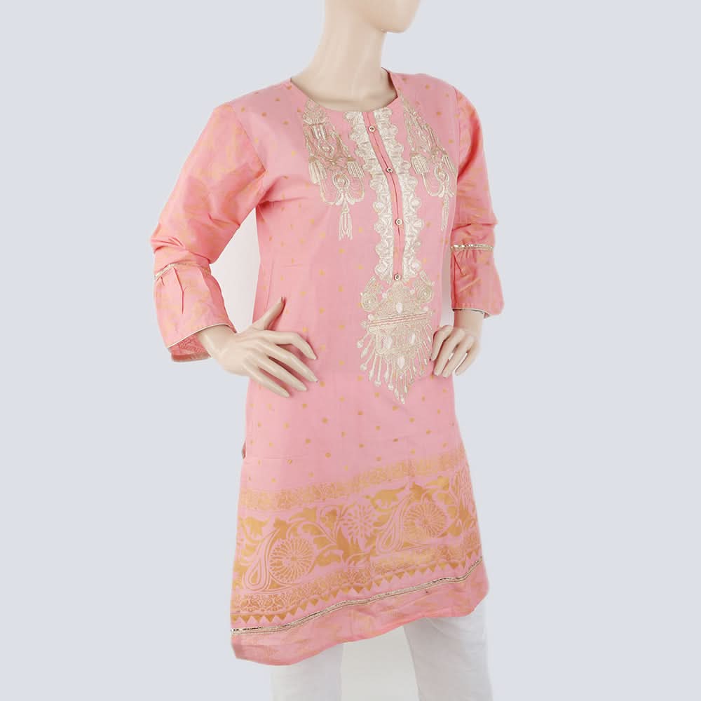 Women's Embroidered Kurti - Pink, Women, Ready Kurtis, Chase Value, Chase Value