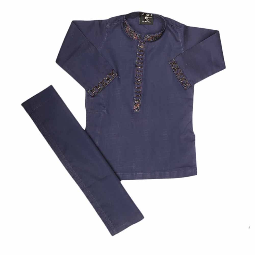 Boys Embroidered Shalwar Suit - Purple, Kids, Boys Shalwar Kameez, Chase Value, Chase Value