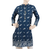 Women's Dobby Printed Kurti - Steel Blue, Women, Ready Kurtis, Chase Value, Chase Value
