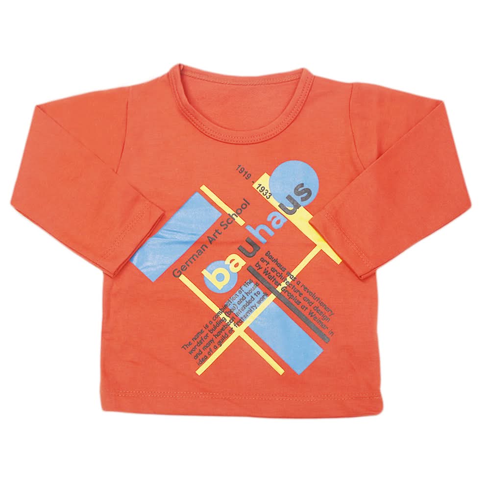 Boy's Full Sleeves T-Shirt - Rust, Kids, Boys T-Shirts, Chase Value, Chase Value
